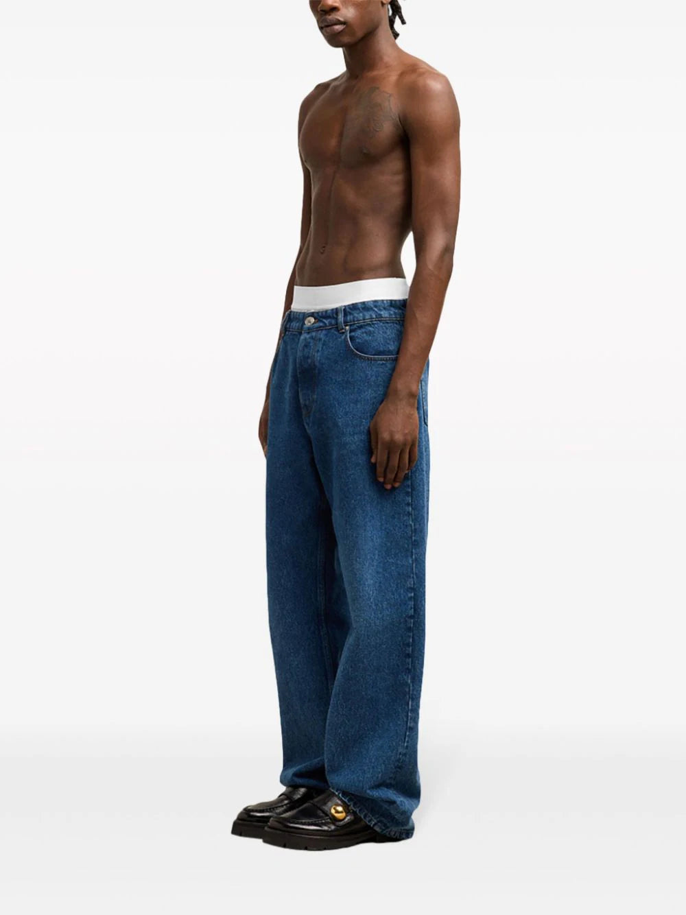 AMI Paris  logo patch loose-fit jeans