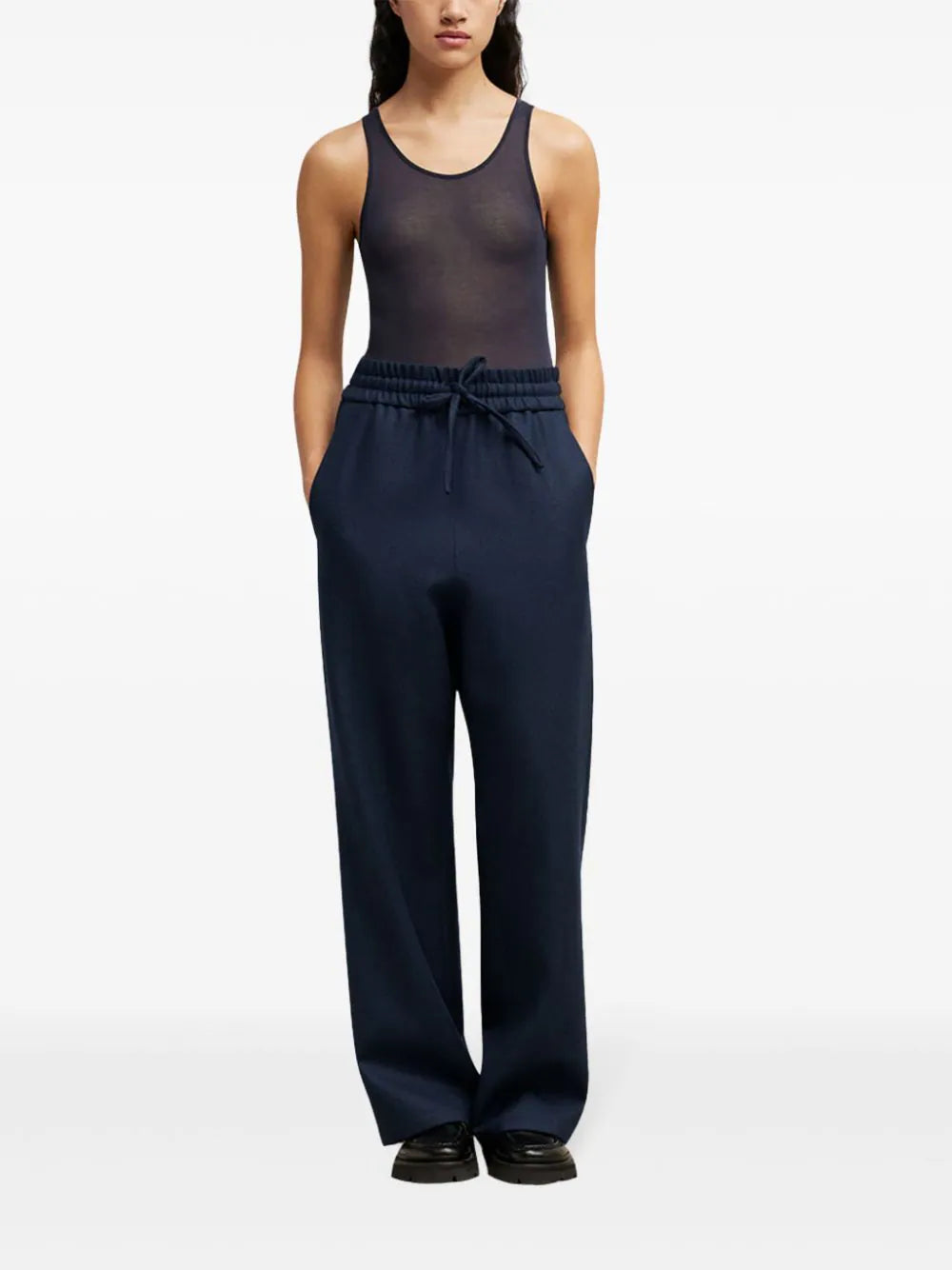 AMI Paris drawstring-waist wool trousers - Image 4