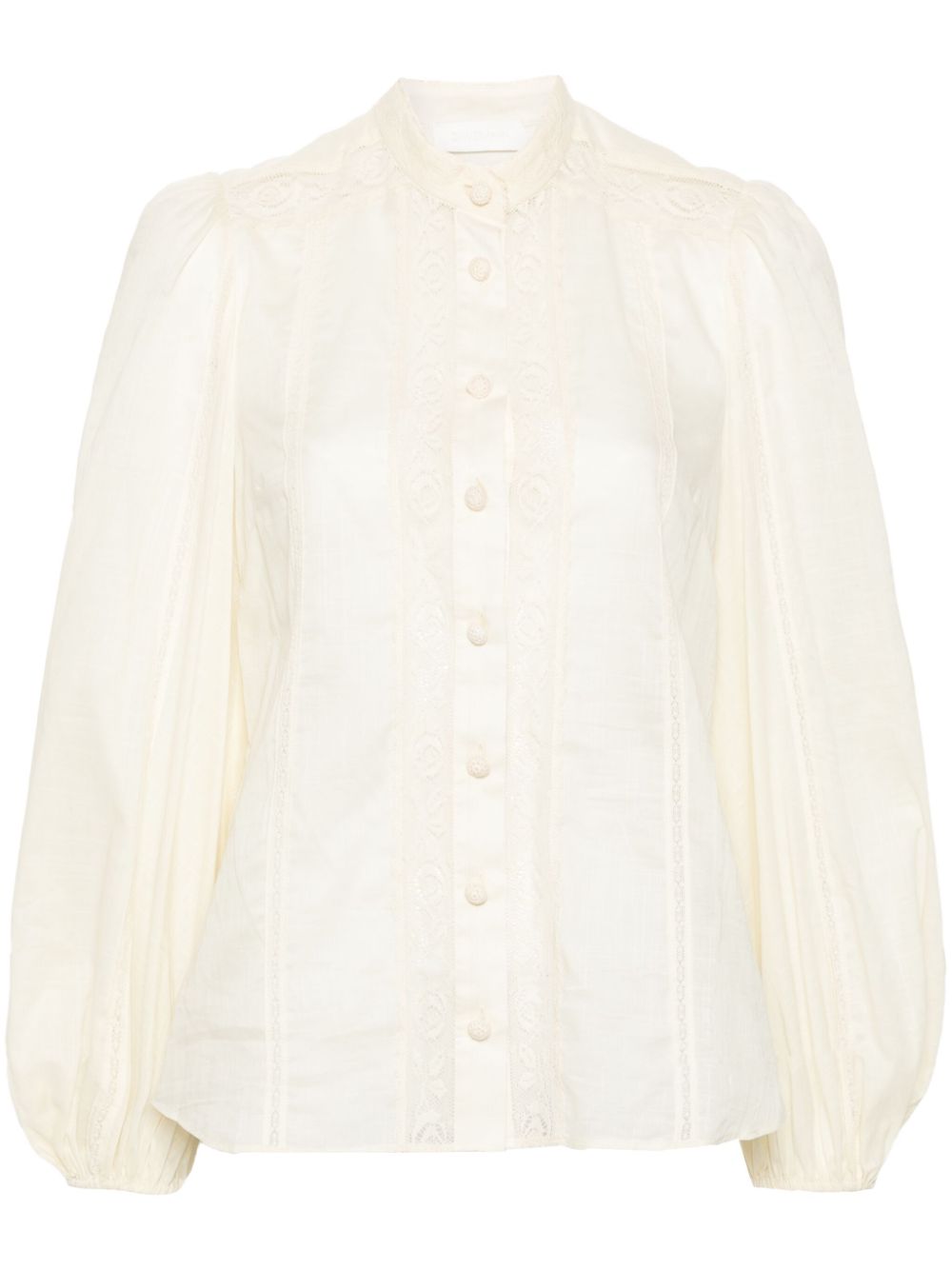 ZIMMERMANN  Halliday lace-trim cotton shirt