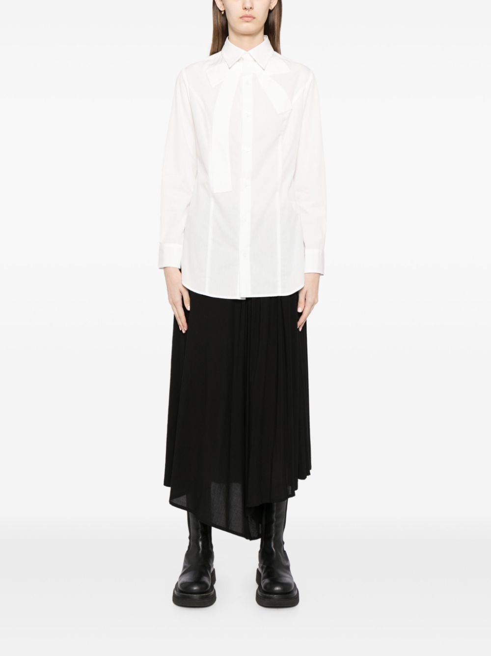 Yohji Yamamoto bow-detail cotton shirt