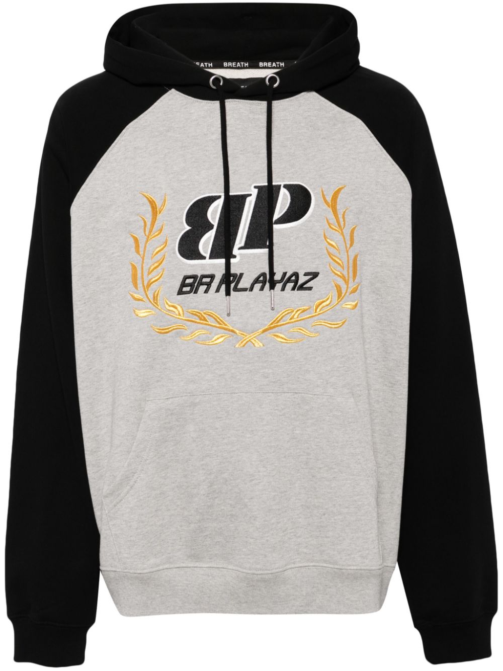 BREATH  logo-embroidered cotton hoodie