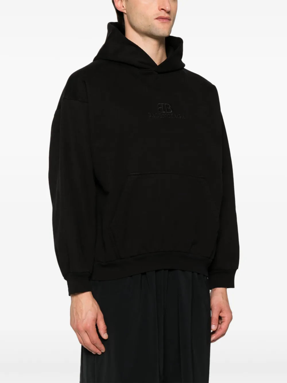 Balenciaga  logo-embroidered cotton hoodie