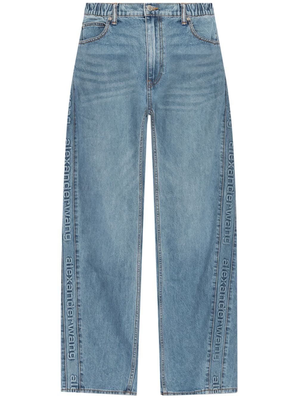 Alexander Wang  logo-embossed boyfriend jeans