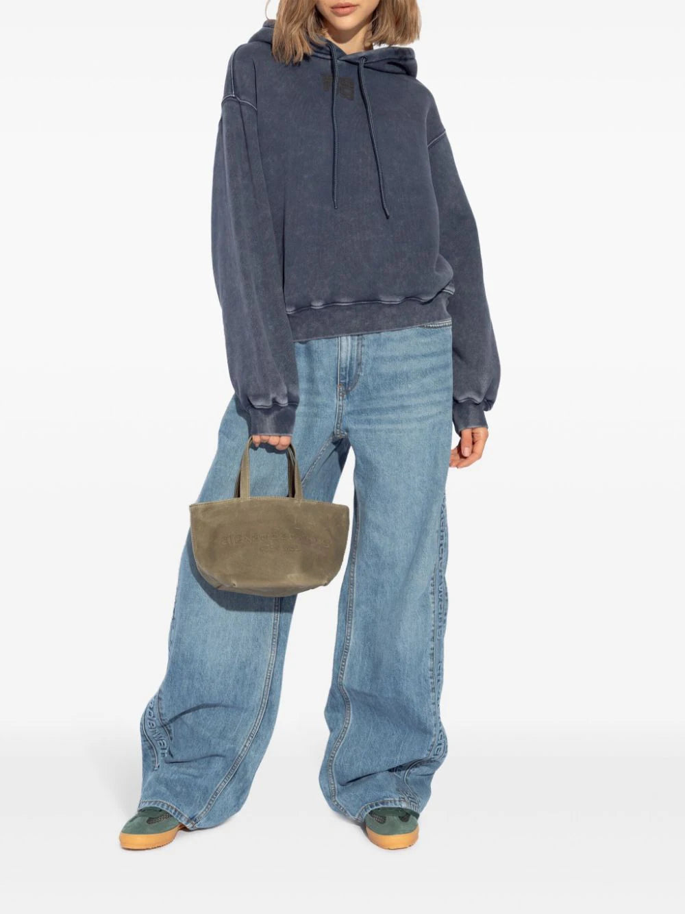 Alexander Wang logo-embossed boyfriend jeans