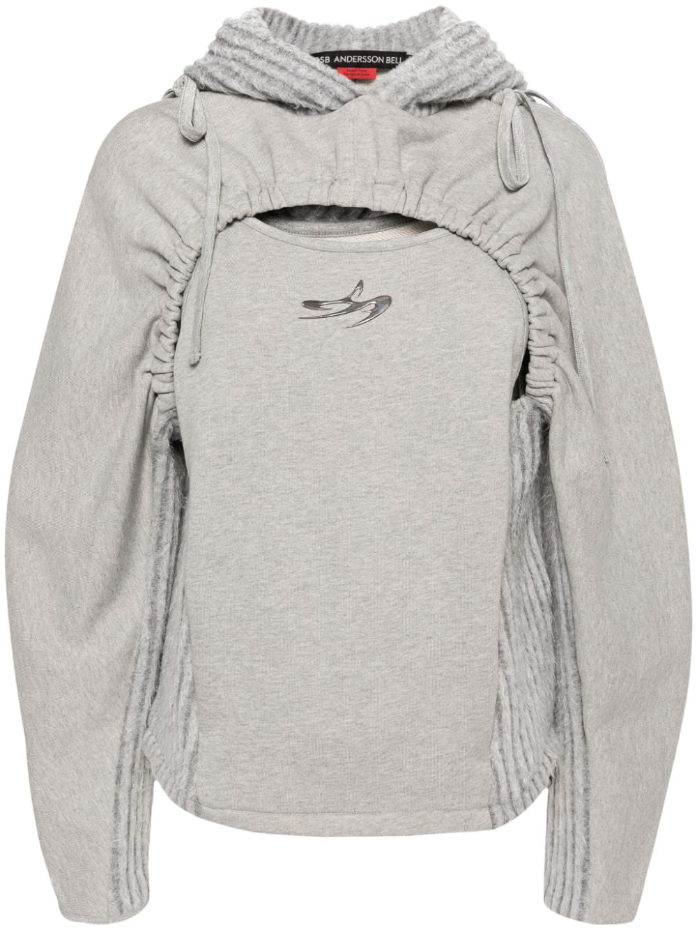 Andersson Bell  cut-out shirring hoodie
