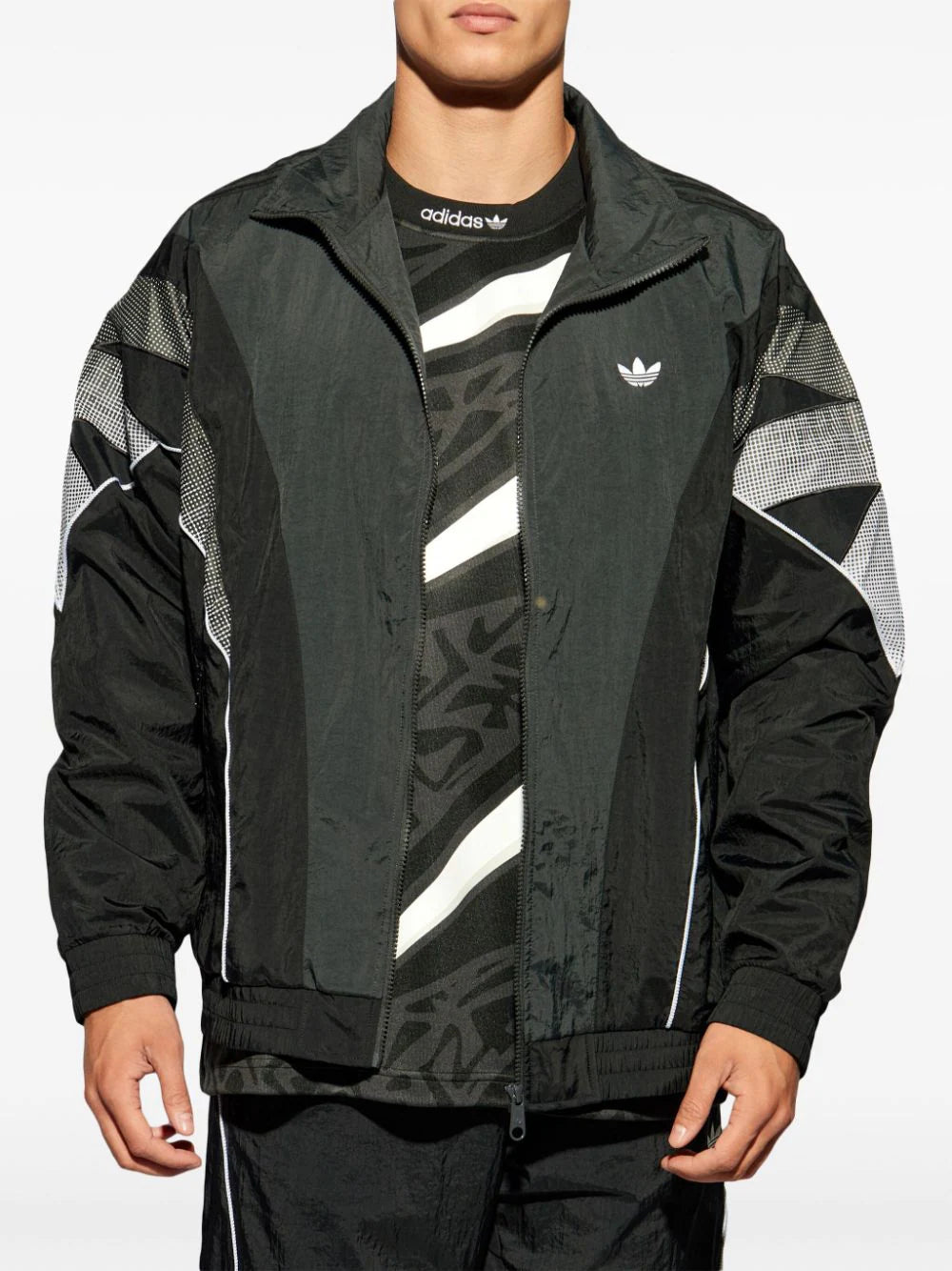 adidas  logo zip-up windbreaker jacket