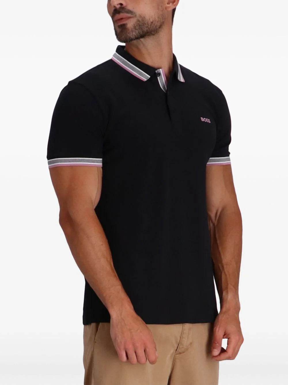 BOSS  logo-embroidered cotton polo shirt