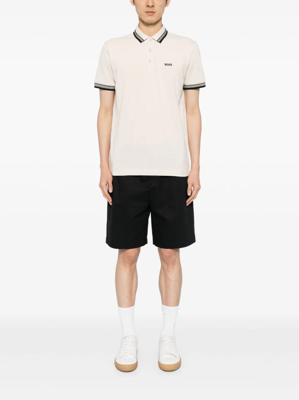 BOSS  logo-embroidered cotton polo shirt