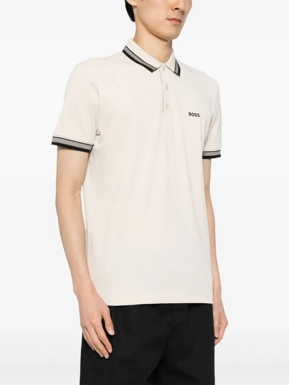 BOSS  logo-embroidered cotton polo shirt