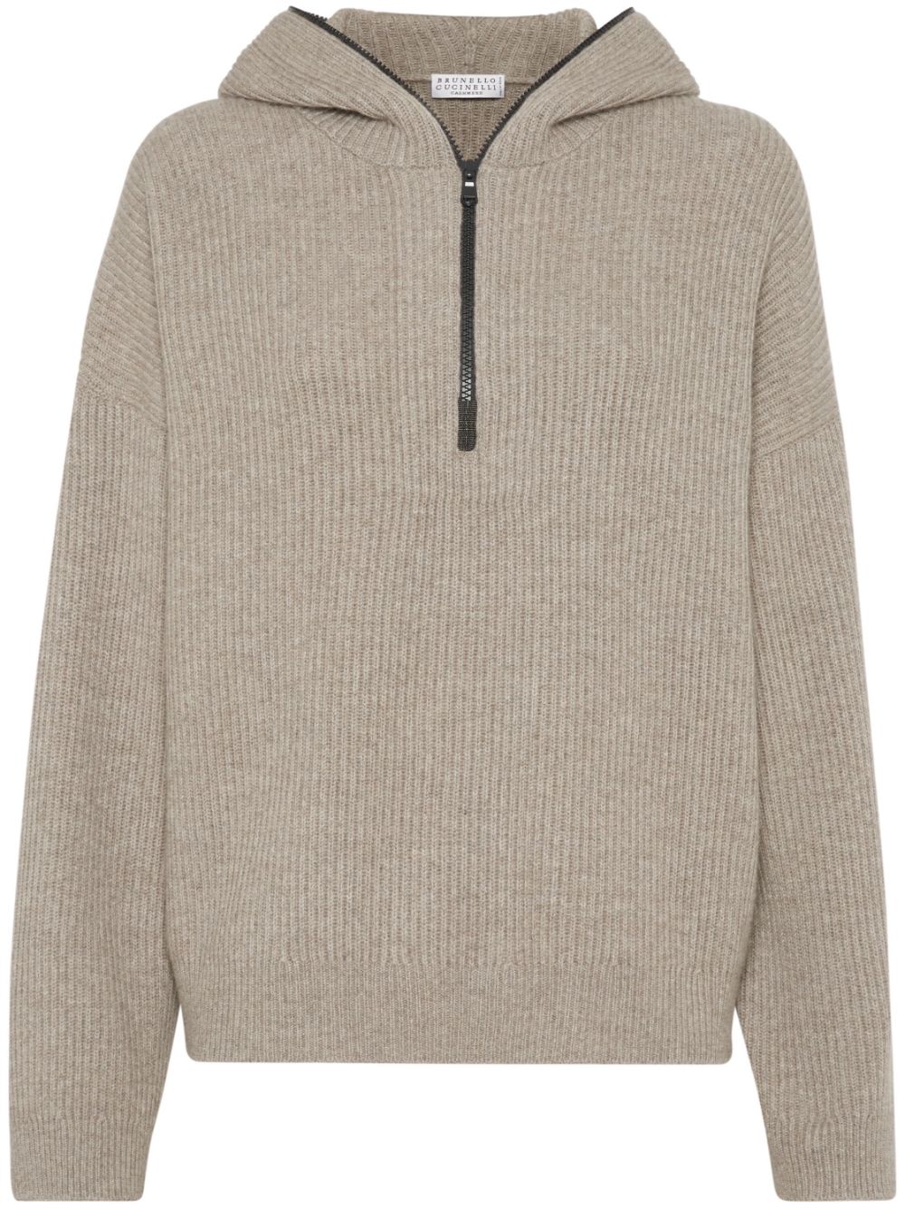 Brunello Cucinelli  hooded ribbed knit cashmere sweater