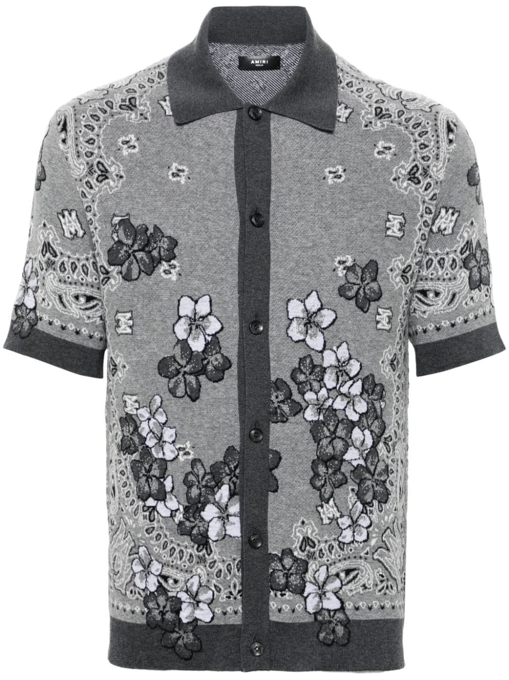 AMIRI  floral-jacquard knitted shirt