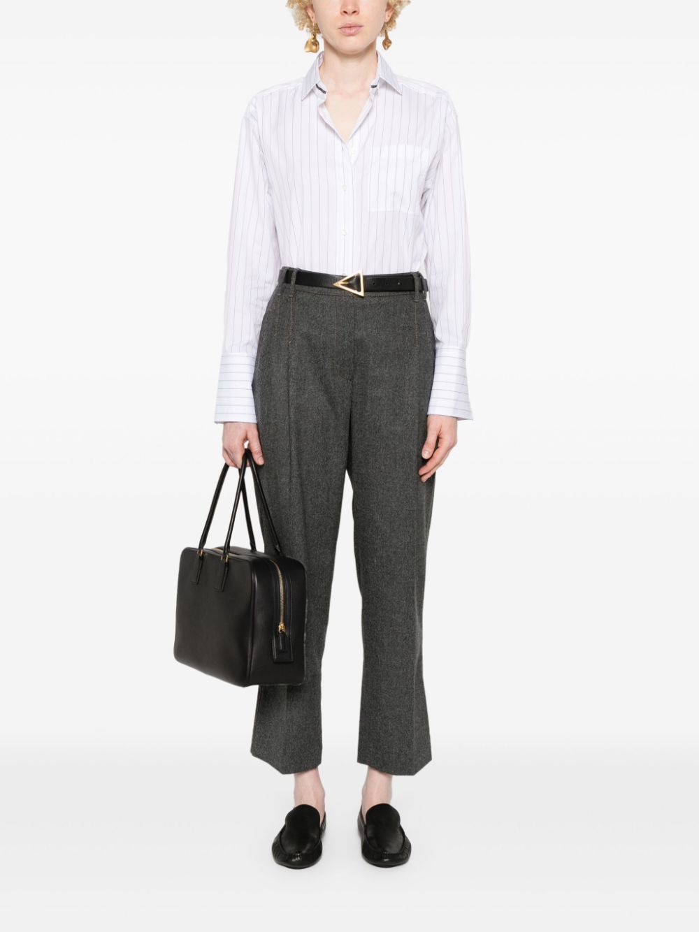 Brunello Cucinelli pleated felted straight trousers