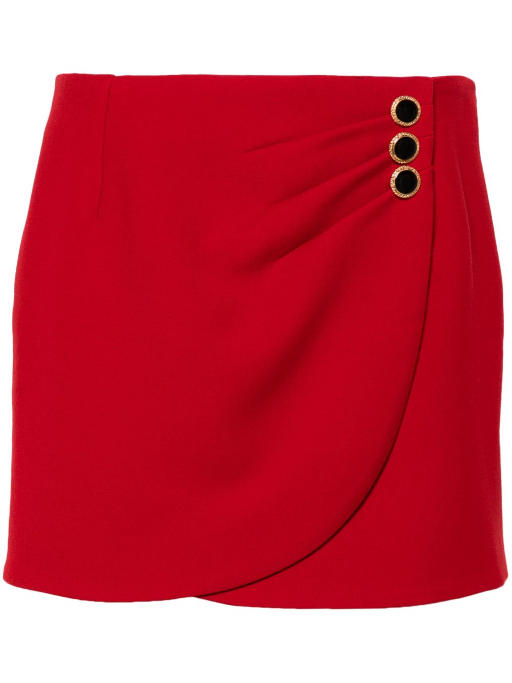 Alessandra Rich  embellished-button virgin wool mini skirt