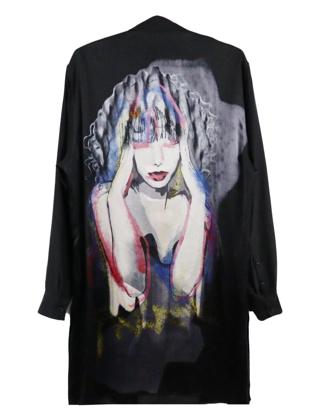 Yohji Yamamoto  illustration-print silk shirt