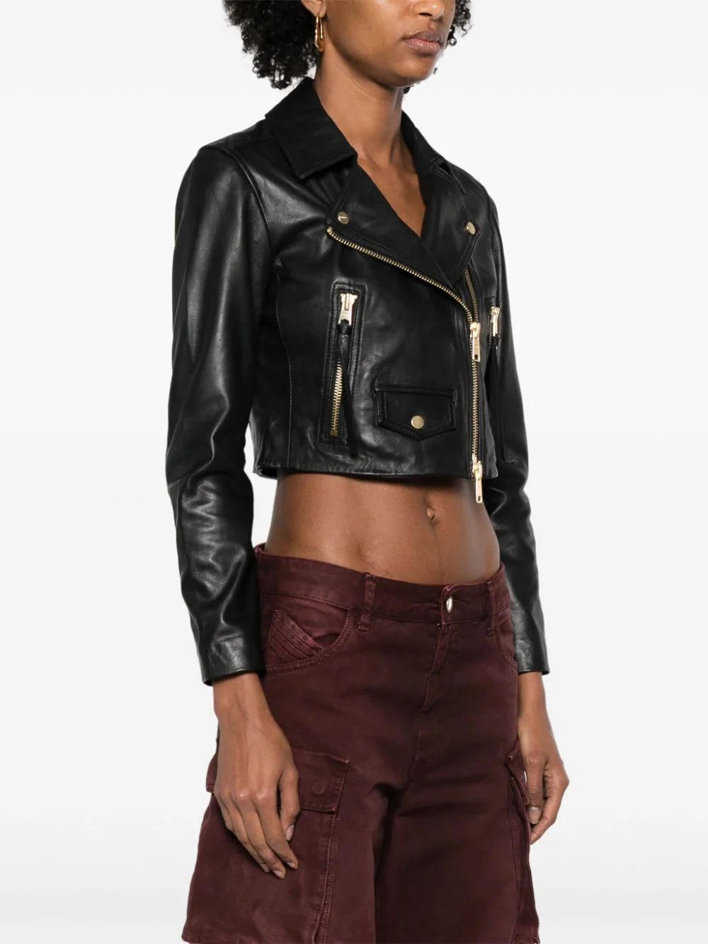 AllSaints  Elora cropped leather jacket