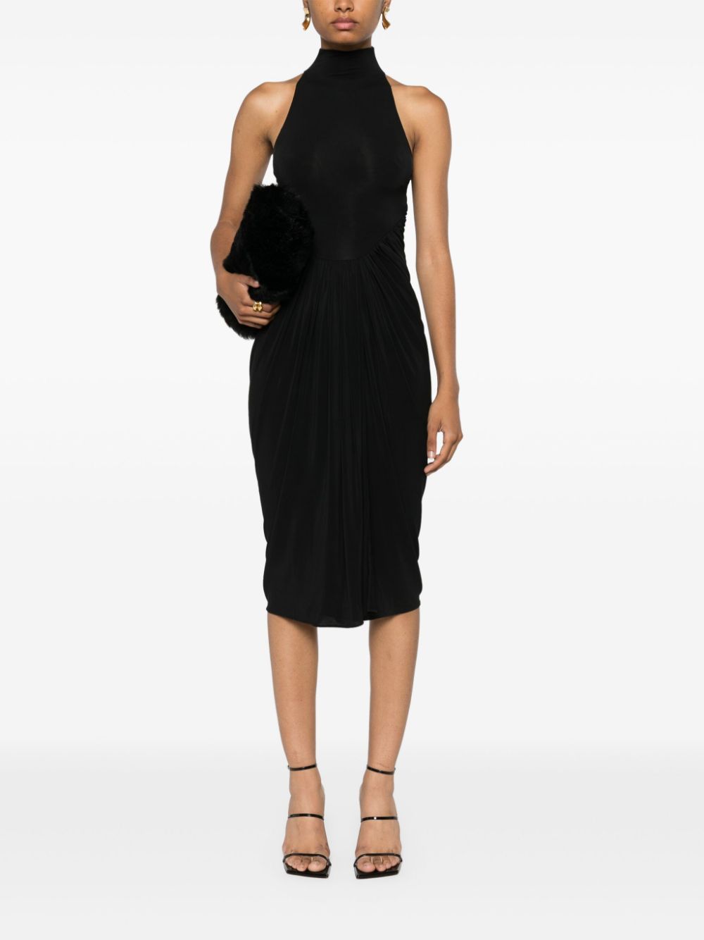 Alaïa gathered draped maxi dress