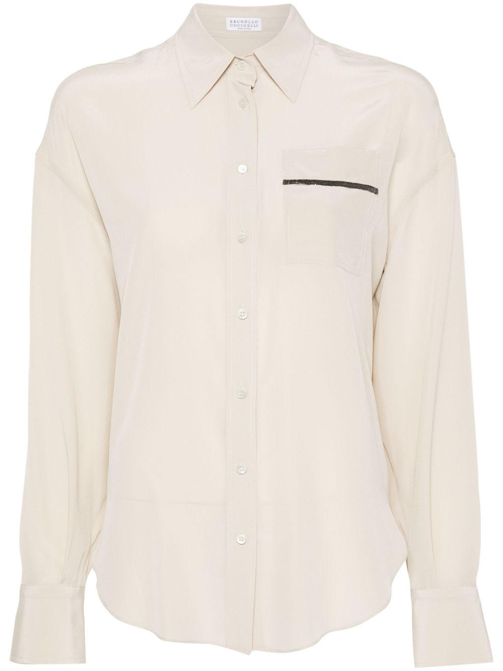 Brunello Cucinelli  Monili chain-detail silk shirt