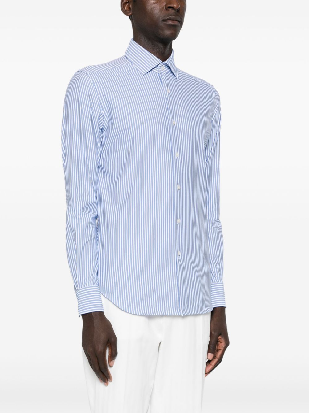 Xacus striped seersucker shirt