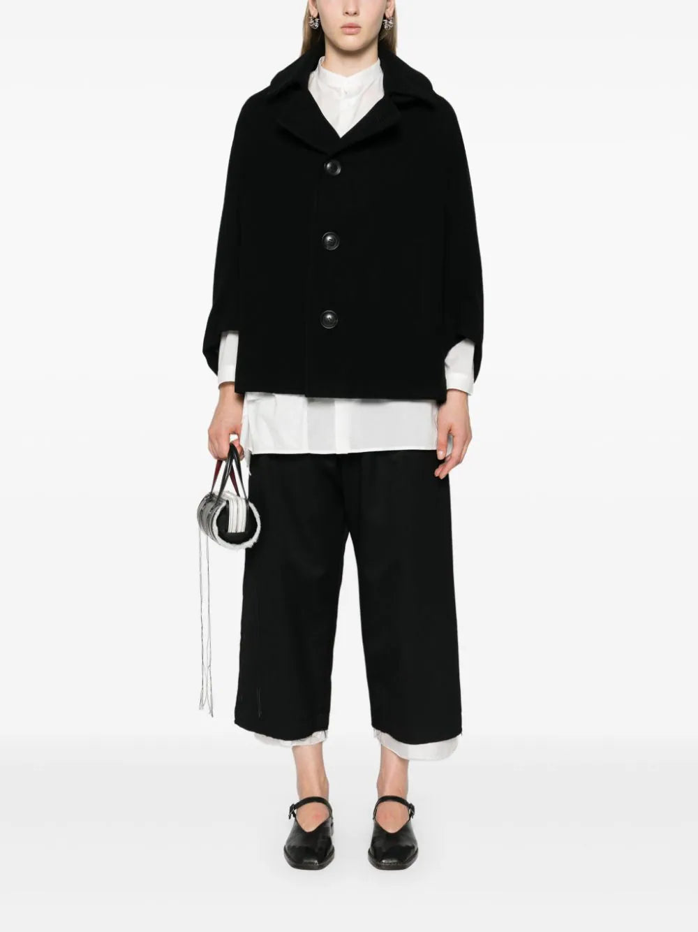 Y's spread-collar single-breasted jacket