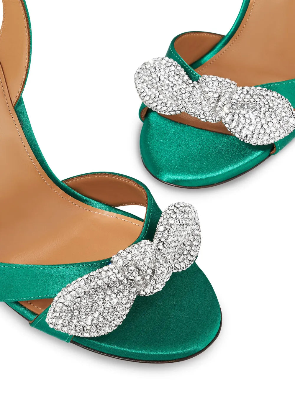 Aquazzura  105mm Very Bow Tie Crystal sandals