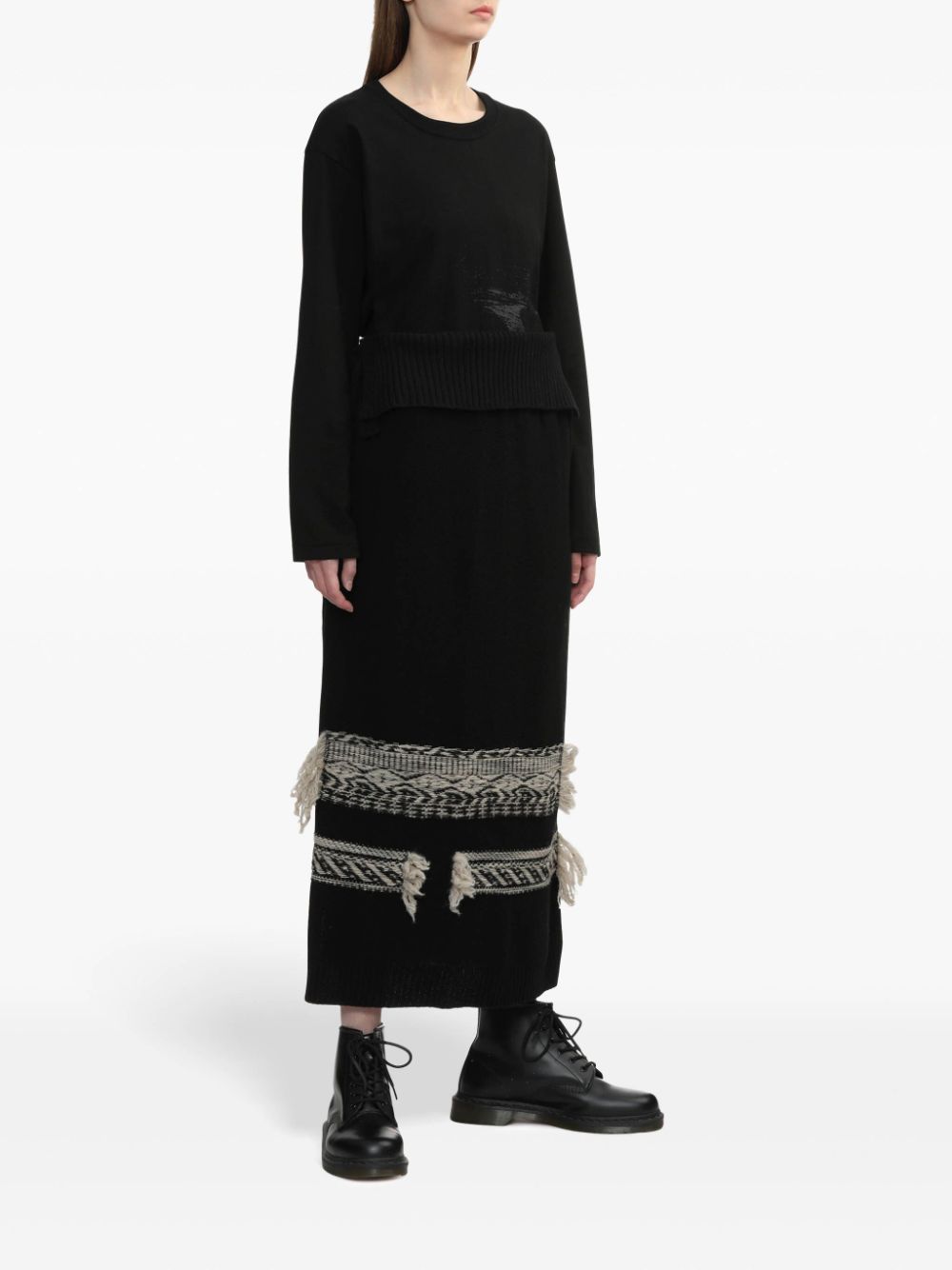 Y's fringed detailing maxiskirt