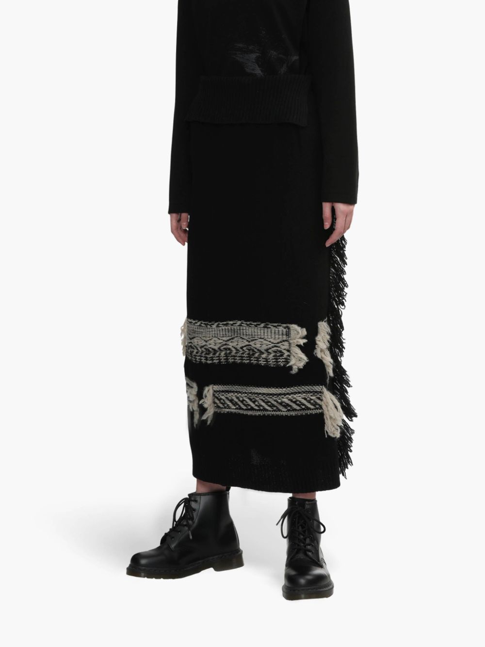 Y's fringed detailing maxiskirt
