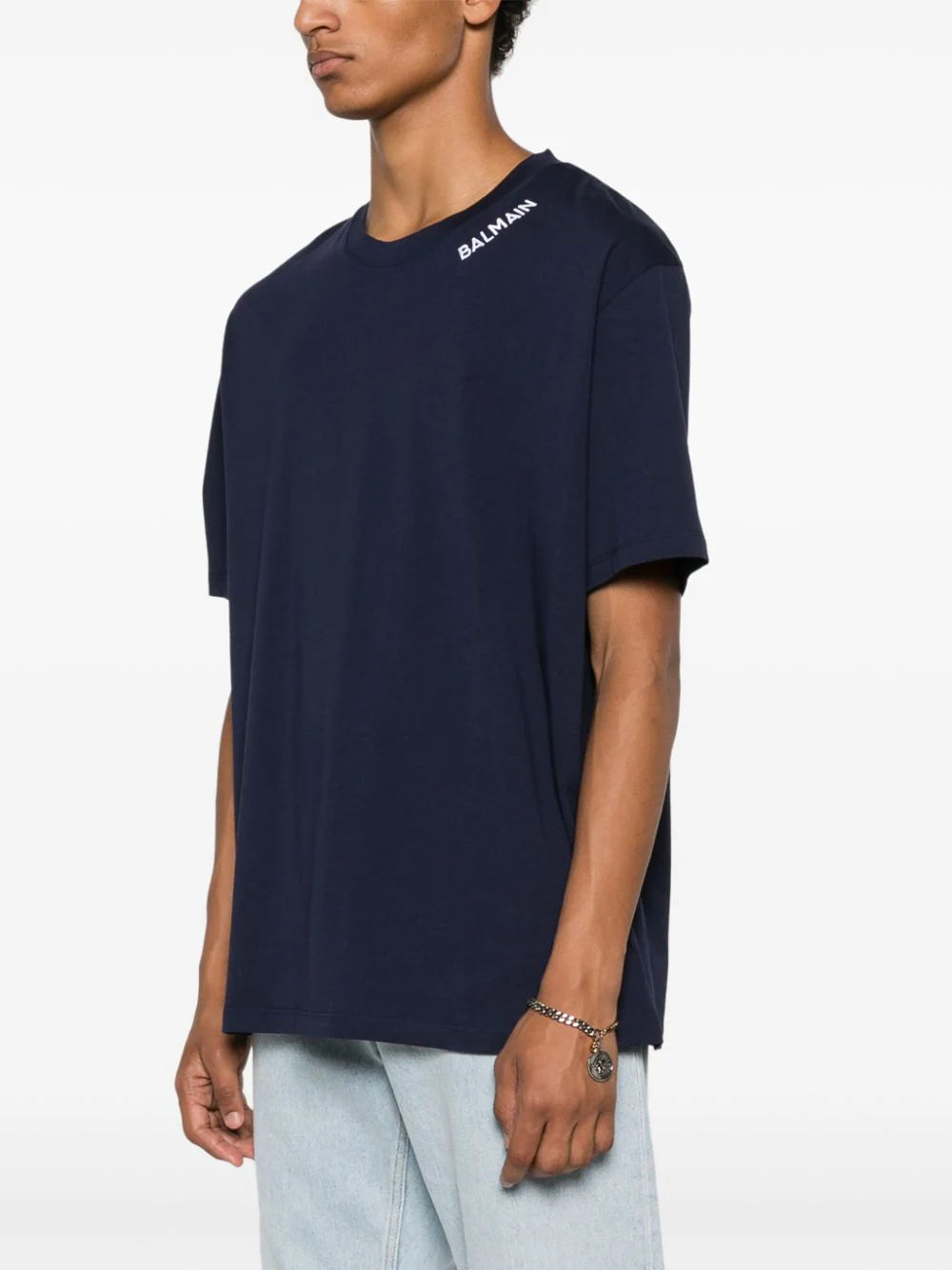 Balmain  logo-embroidered cotton T-shirt