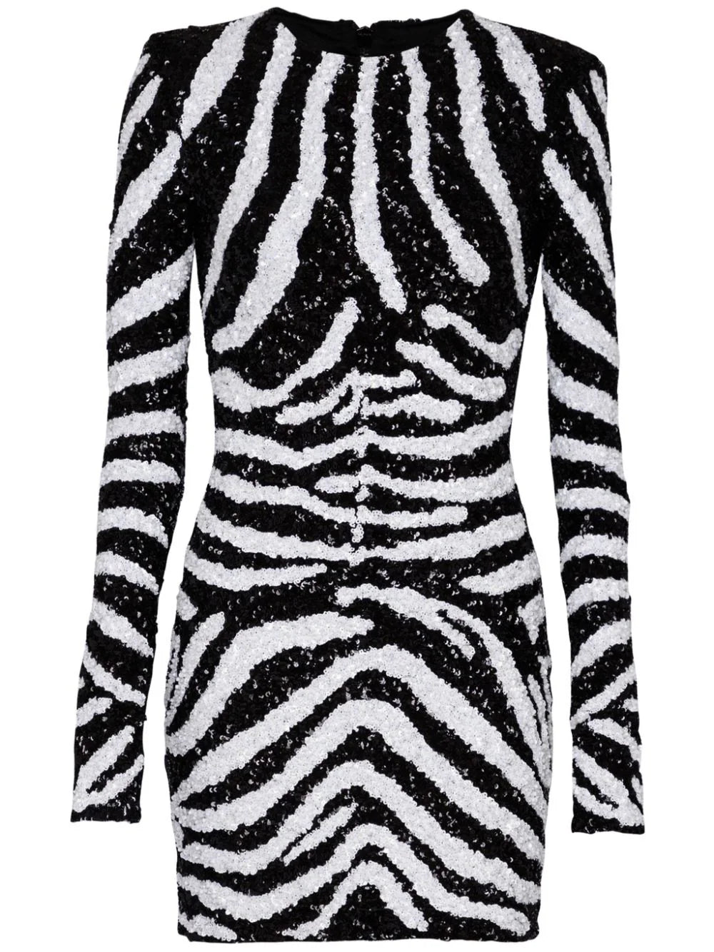 Balmain  zebra-pattern sequin-embellished dress
