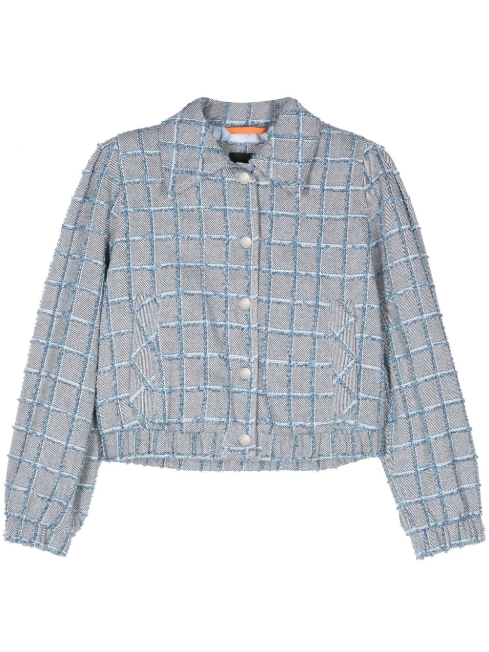 BOSS  check-pattern tweed jacket