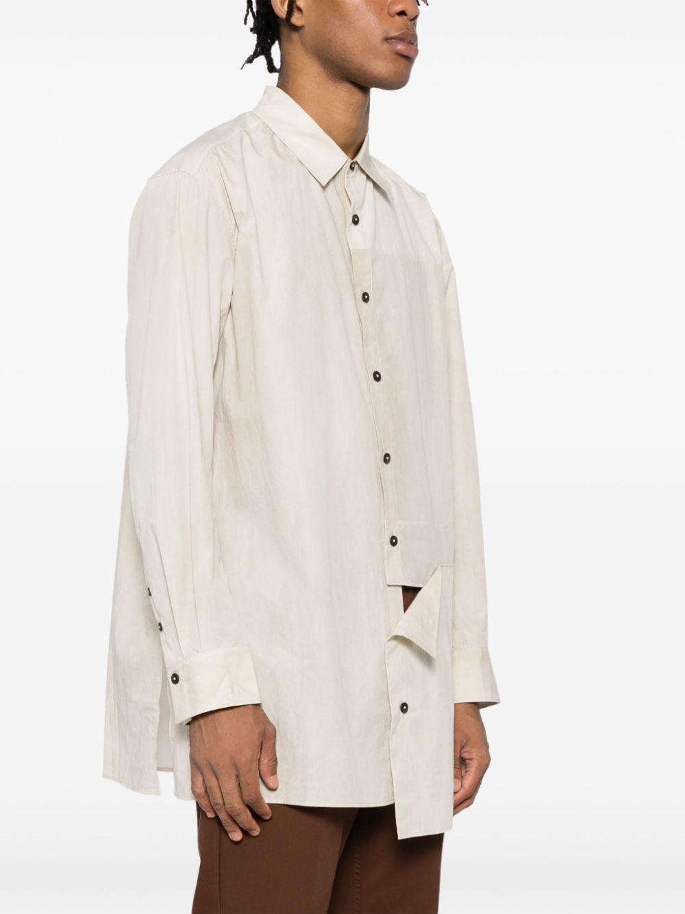 Ziggy Chen  cut out panels cotton Shirt
