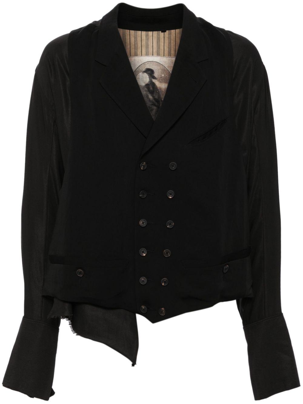 Ziggy Chen layered-effect double-breasted blazer