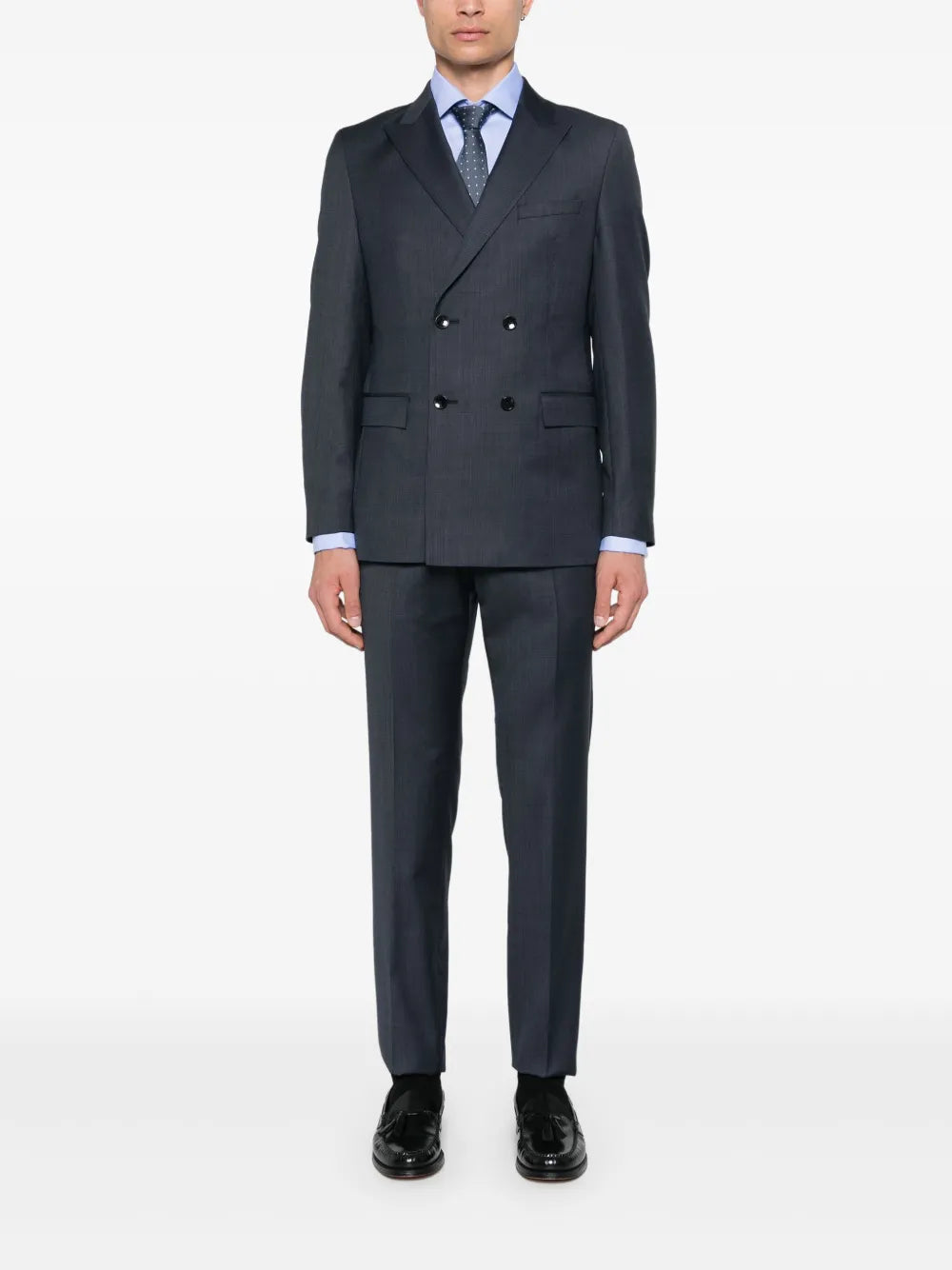 BOSS  virgin-wool double-breasted suit