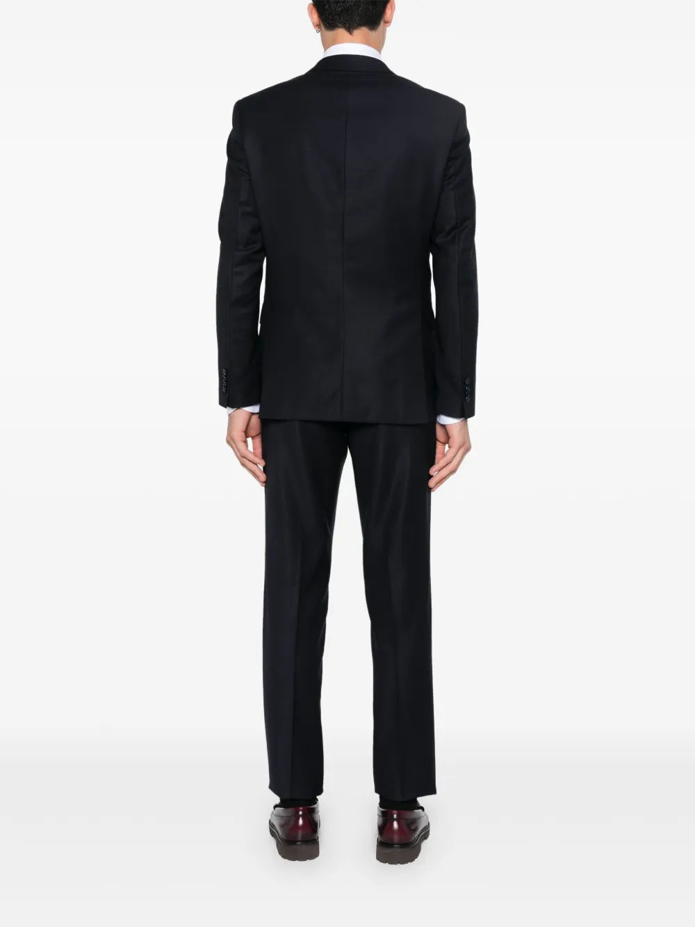 BOSS  micro-pattern virgin-wool suit