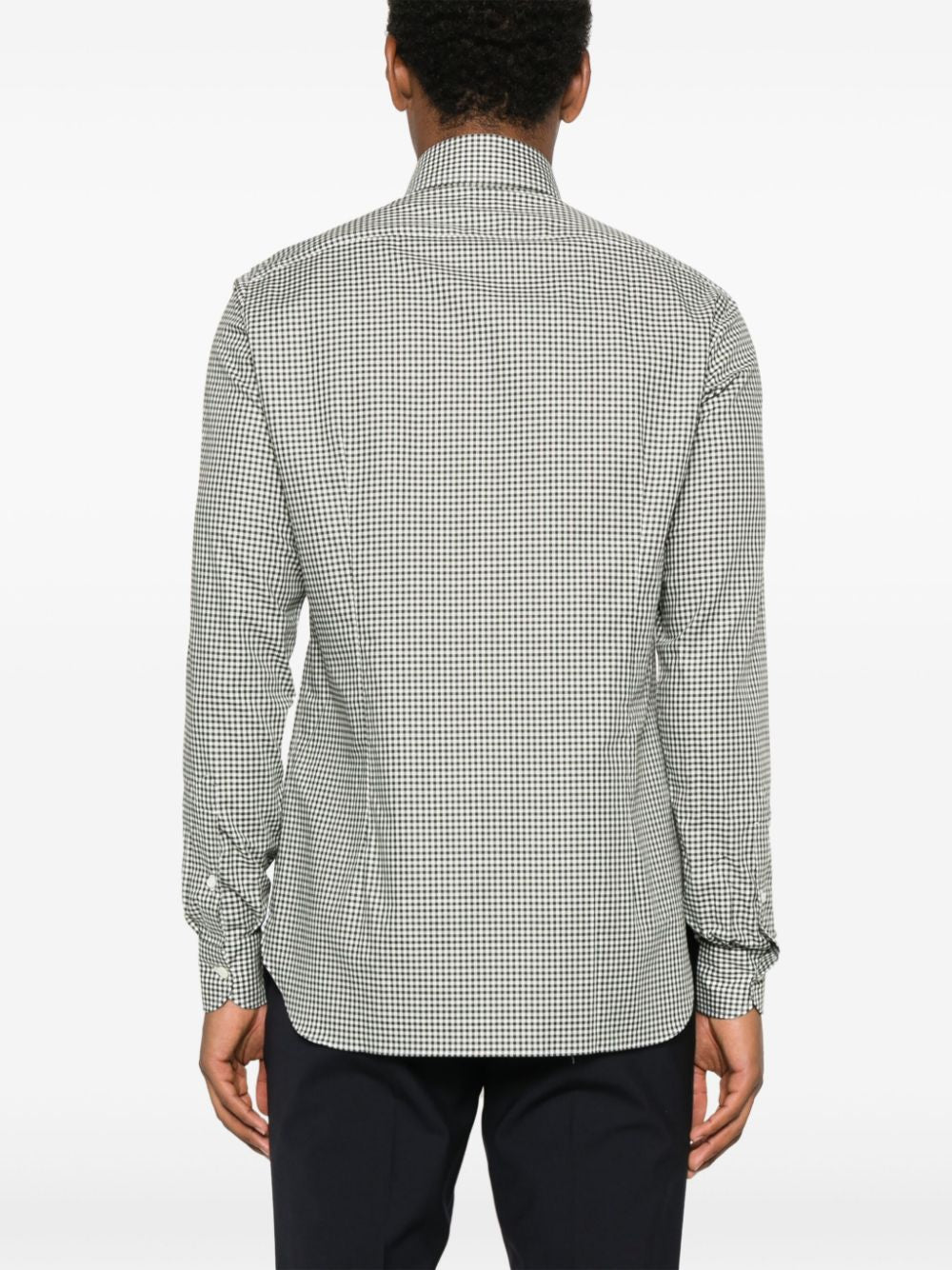 Borrelli  gingham-check shirt