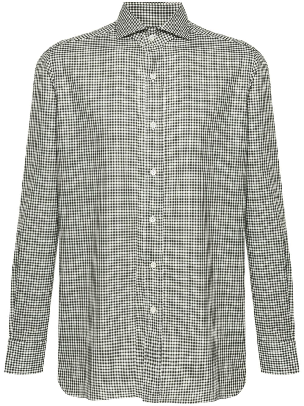 Borrelli  gingham-check shirt