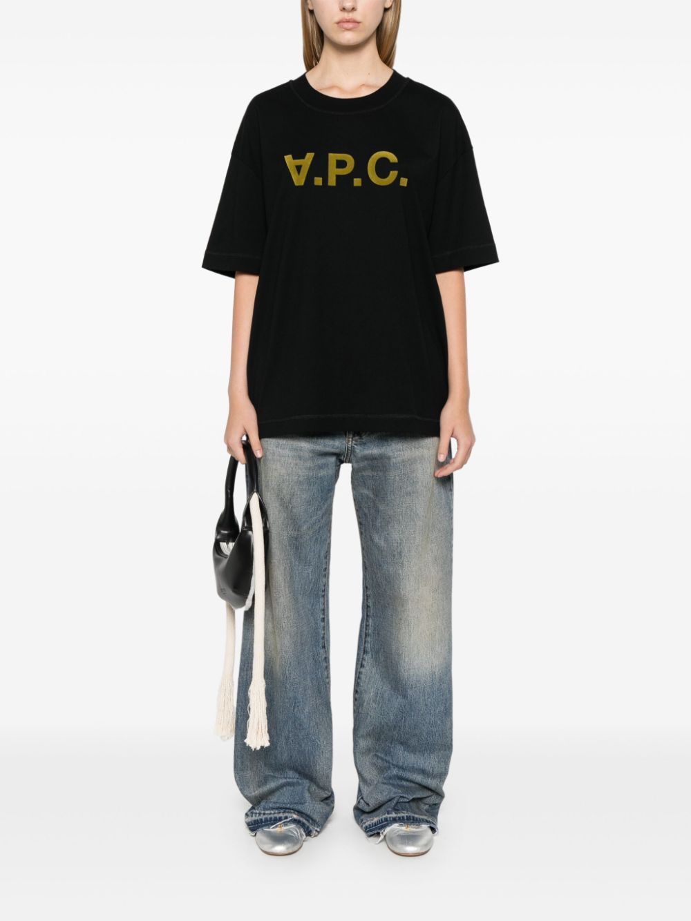 A.P.C. flocked-logo T-shirt