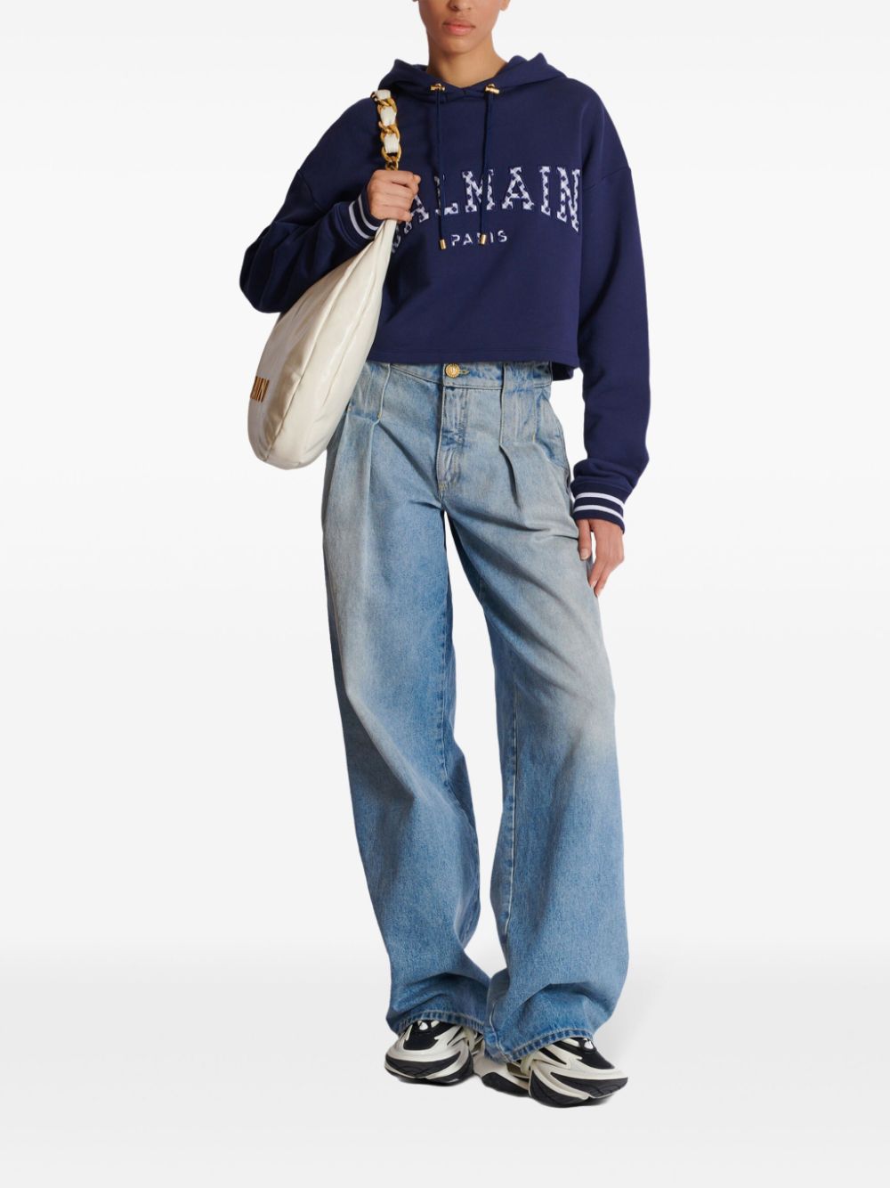 Balmain  gingham Paris hoodie