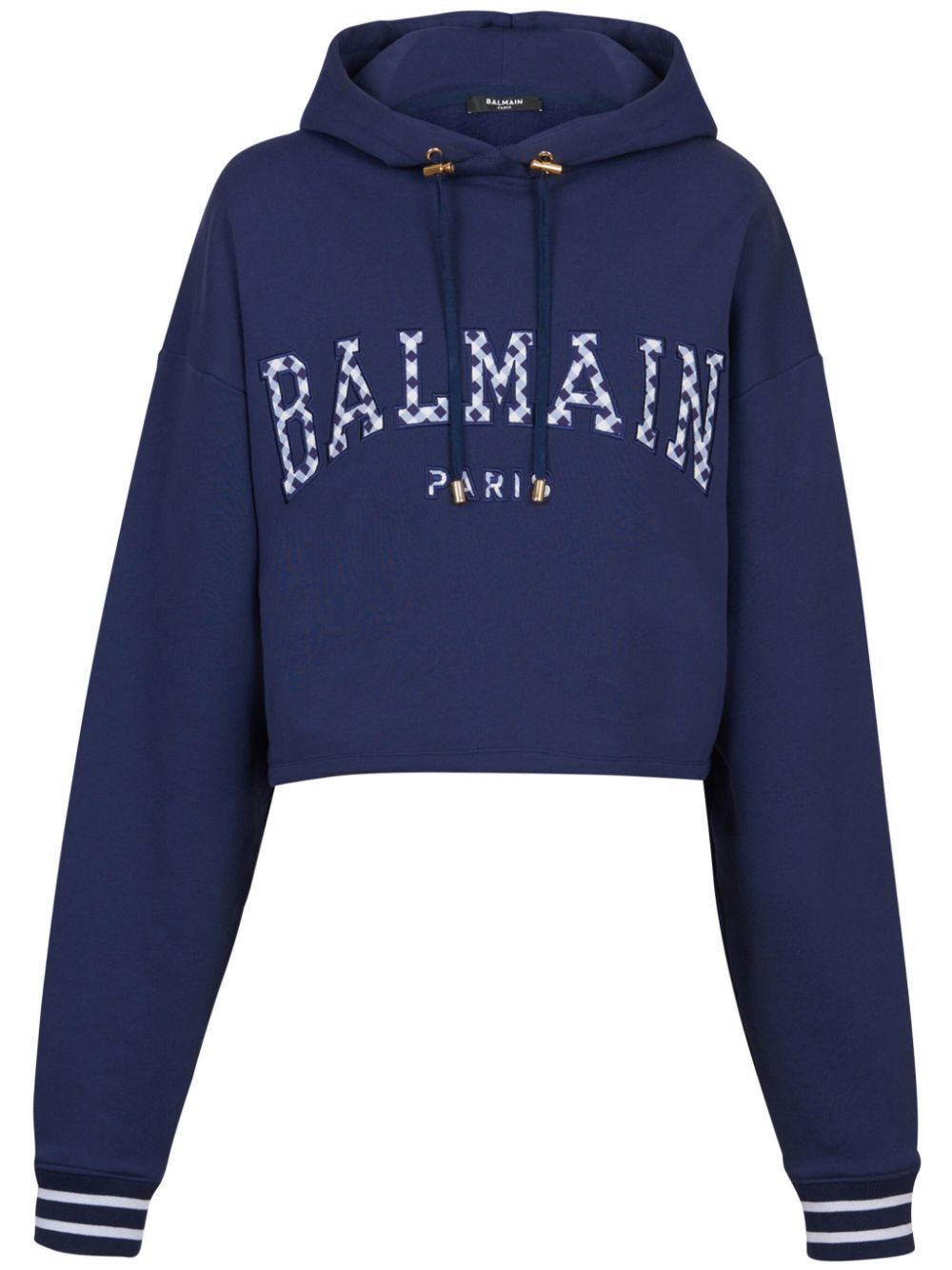 Balmain  gingham Paris hoodie