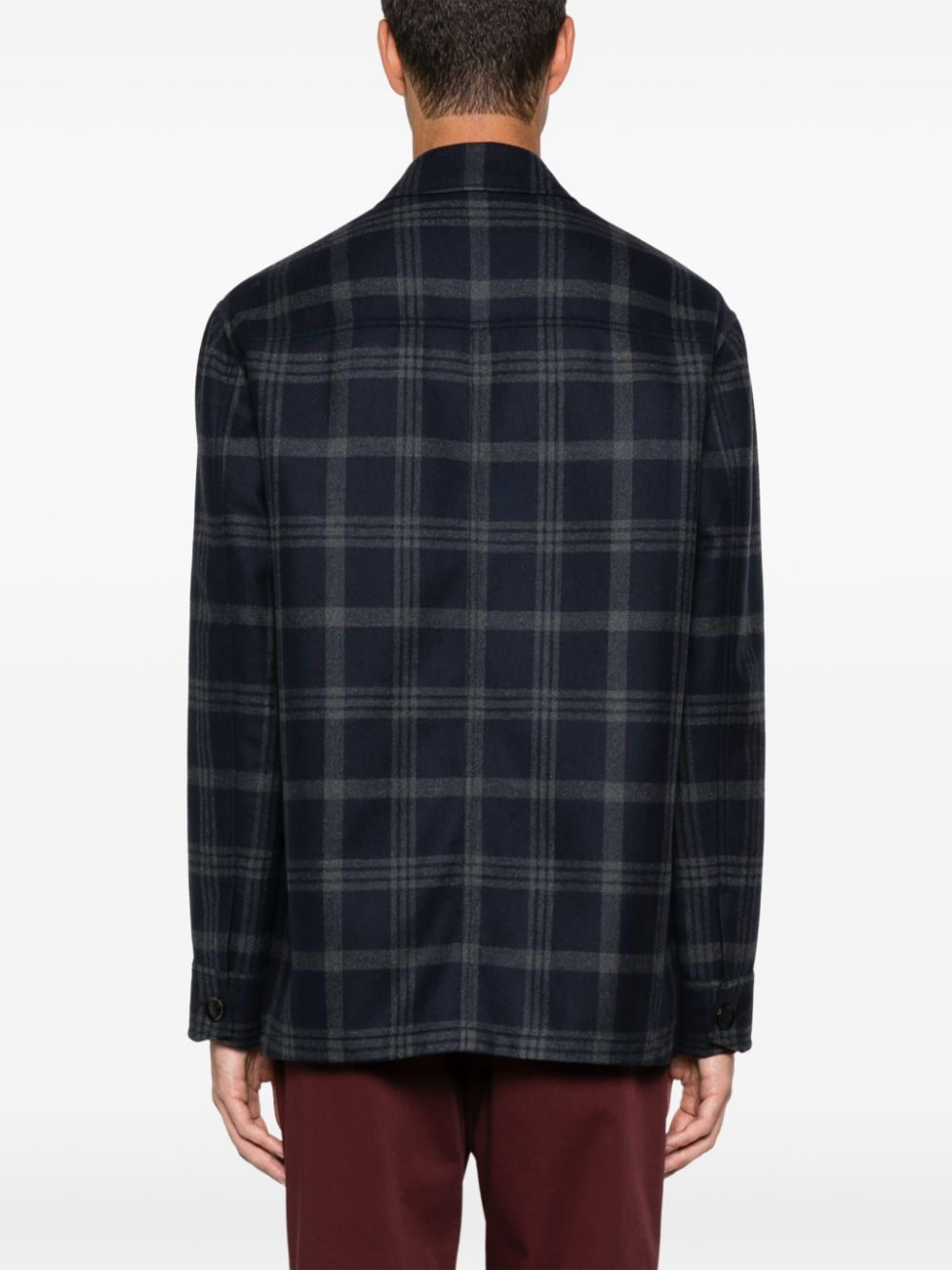 Brioni  plaid-check shirt jacket