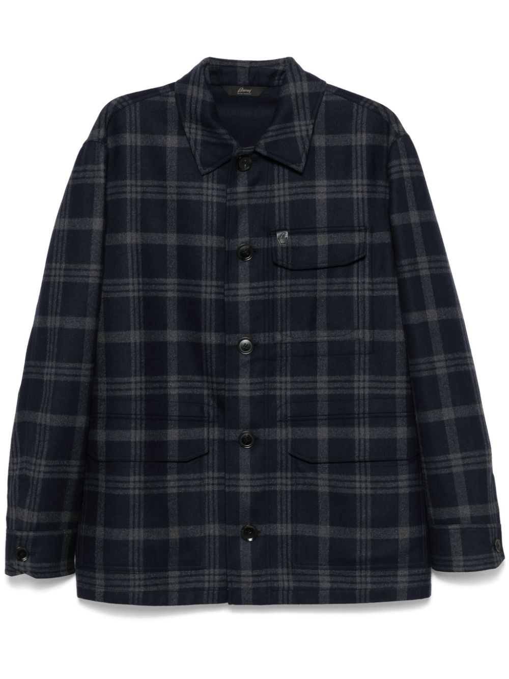 Brioni  plaid-check shirt jacket