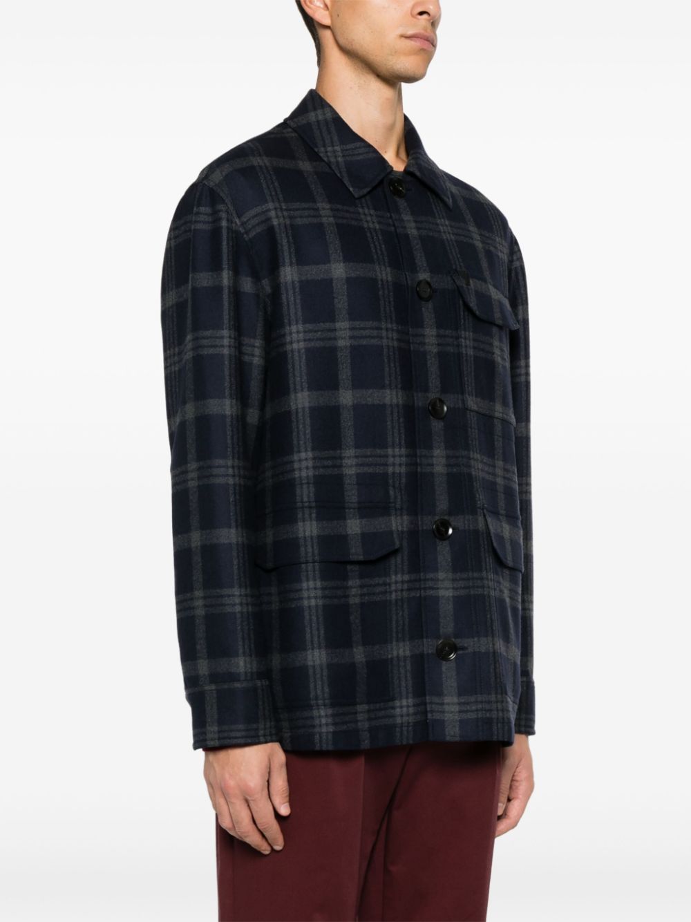 Brioni  plaid-check shirt jacket
