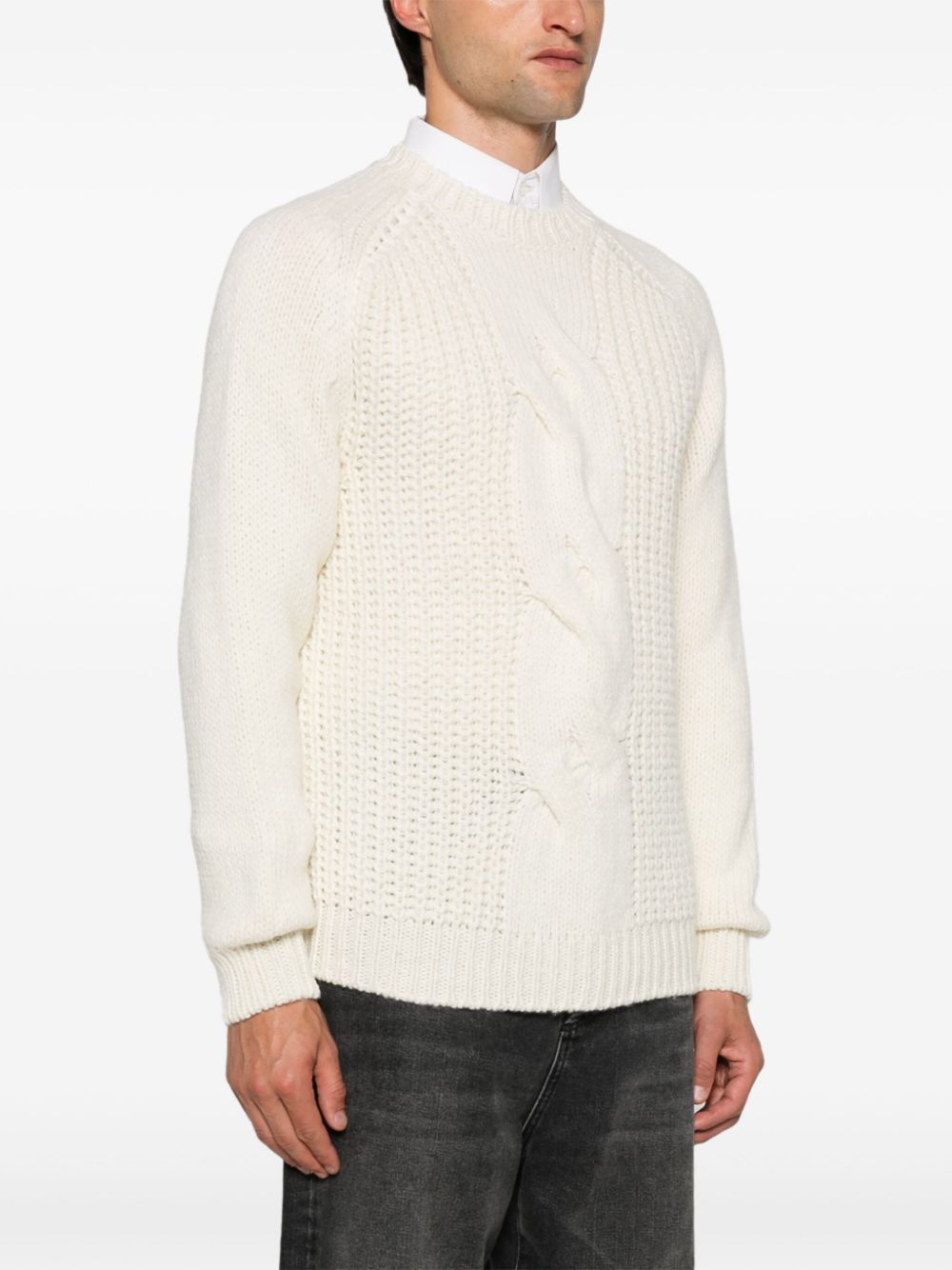 Canali  braided ribbed sweater