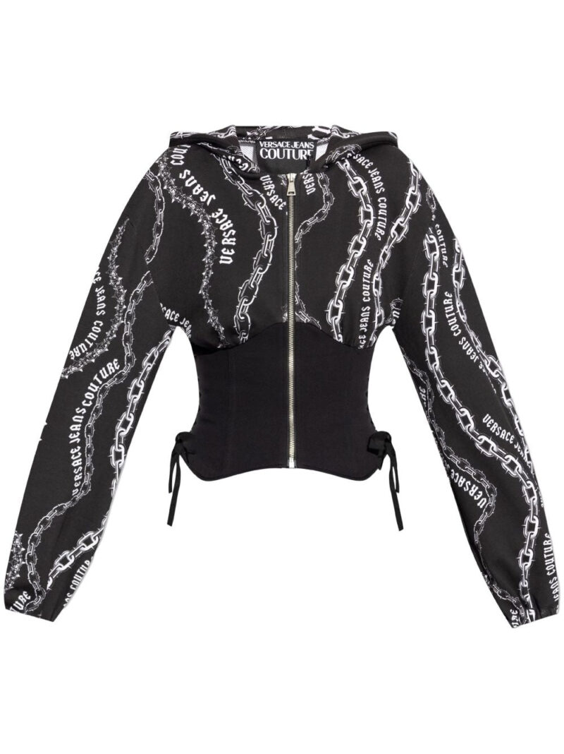 Versace Jeans Couture  Chain Couture-print panelled hoodie
