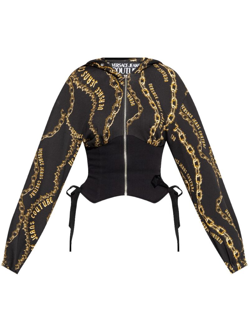 Versace Jeans Couture  Chain Couture-print panelled hoodie