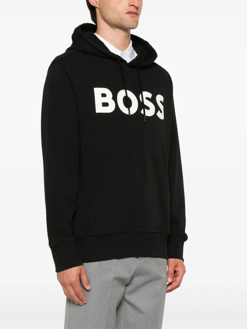 BOSS  logo-print hoodie