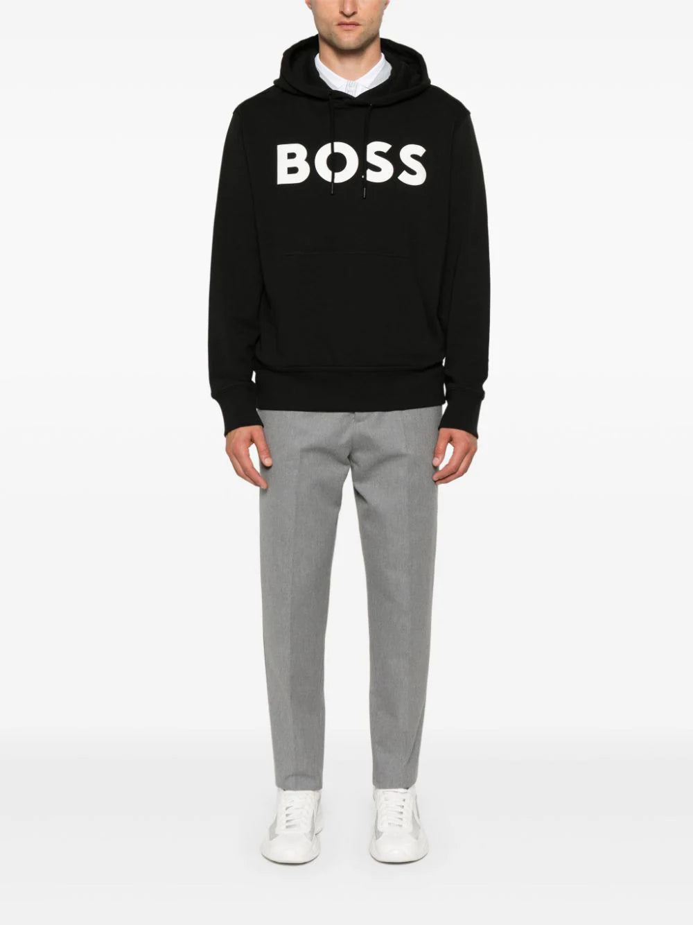 BOSS  logo-print hoodie