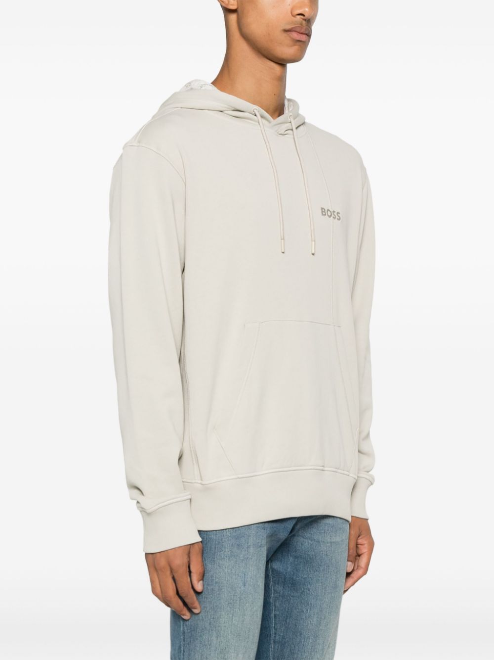 BOSS  logo-embroidered hoodie
