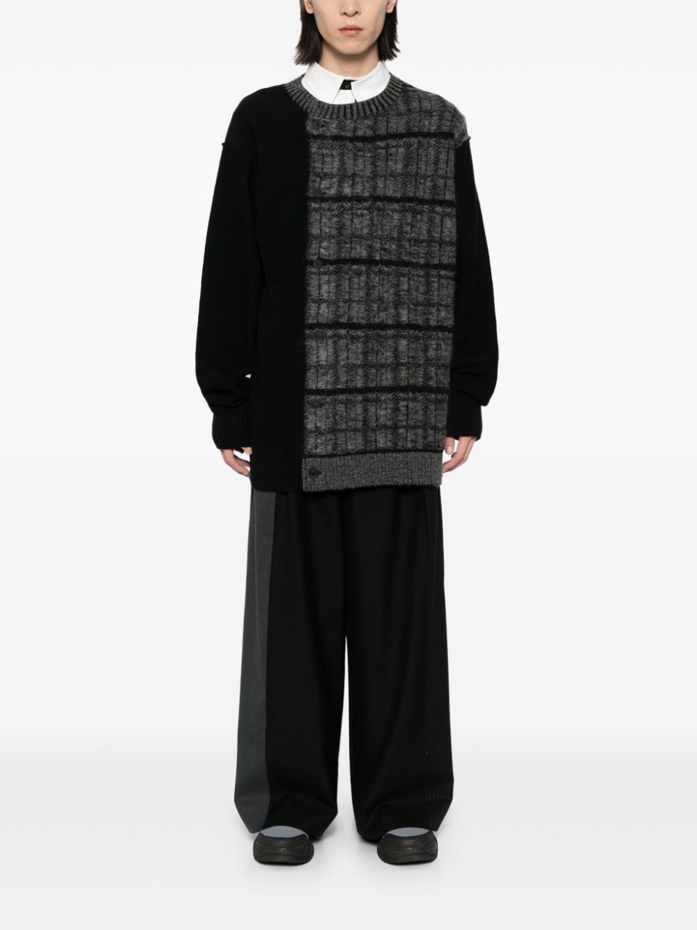 Yohji Yamamoto  contrast-panel cardigan