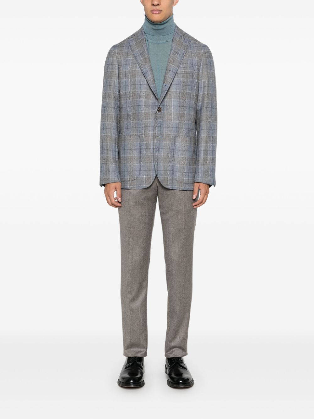 Barba  check-pattern blazer