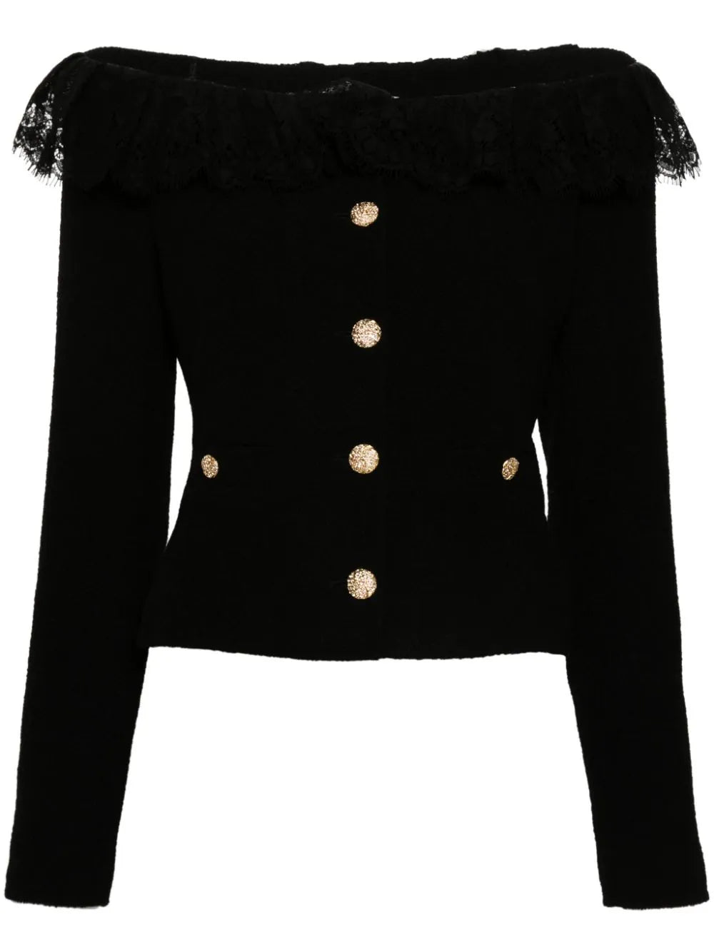 Alessandra Rich  off-shoulder tweed jacket